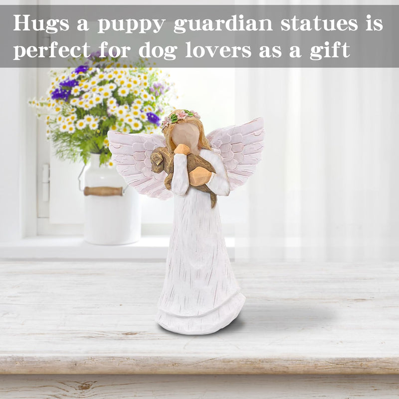 kathson Pet Sympathy Gift, Unique Remembrance Present,Angel Dog Friendship Memorials for Dog Lovers, Beautiful Willow Tree Figurine Wreath Angel Dog - PawsPlanet Australia