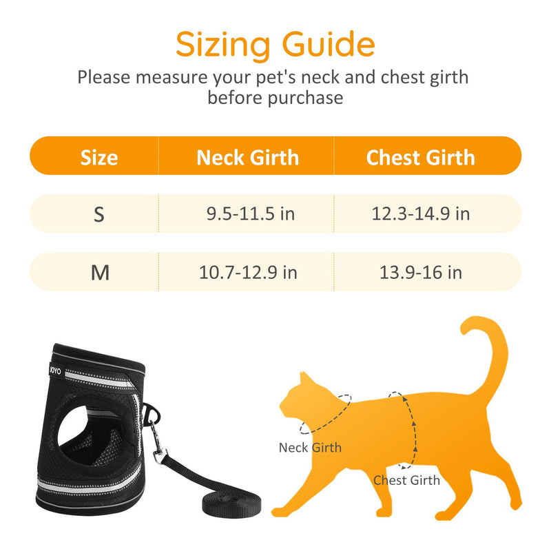 [Australia] - JOYO Cat Harness and Leash for Walking Escape Proof, Adjustable Cat Vest Harness Easy Control Petsafe Cat Leash and Harness Set with Reflective Strip for Small and Medium Cats (Small) 