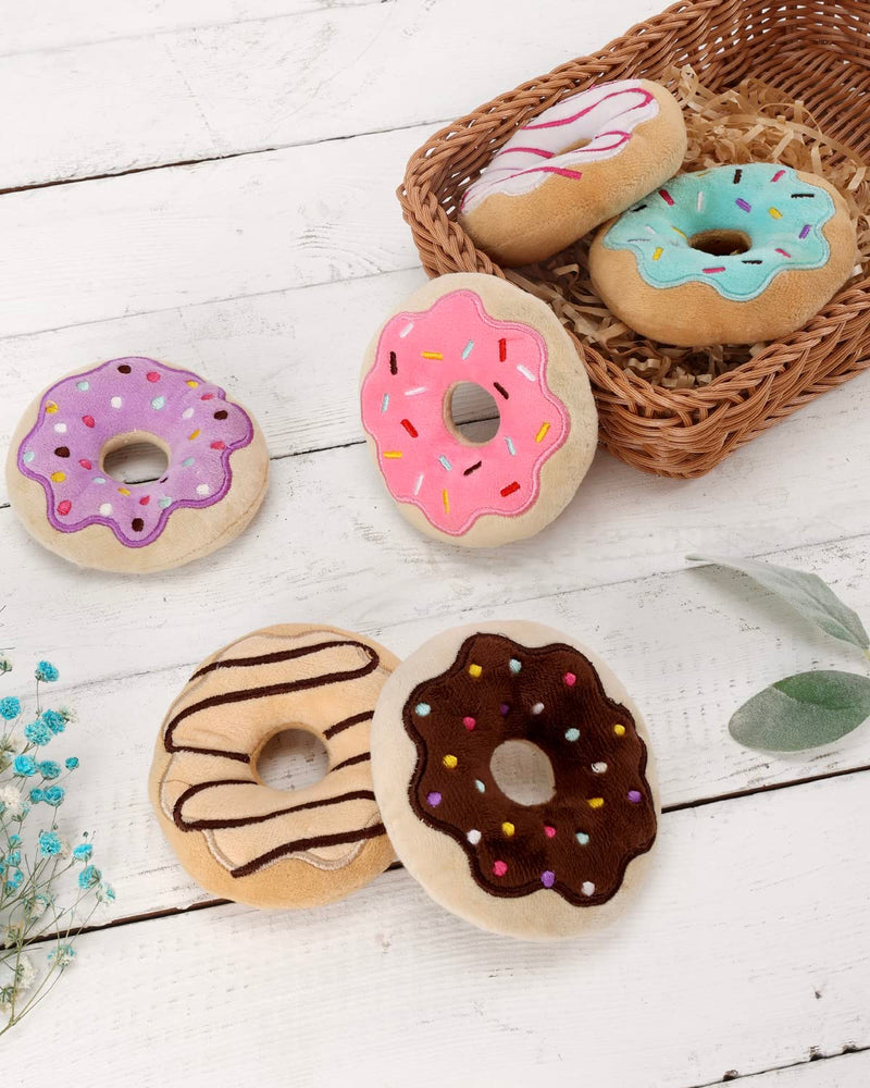 Rhdekoein Pack of 6 Donut Cat Toys Catnip Toys Cat Toys Kitten Chew Knickknack Interactive Pillow Catnip Plush Toys Kitty Gift Ideas Accessories - PawsPlanet Australia