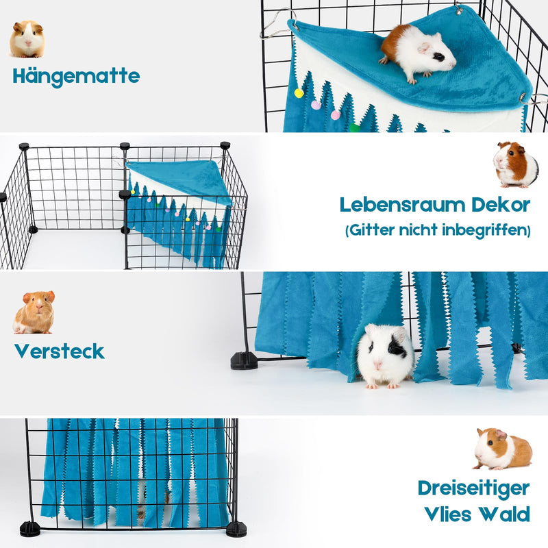 ONEJU Guinea Pig Hideout, Triangular Top Hideout for Guinea Pigs, 3-Sided Small Animal Hiding Place for Guinea Pigs, Rabbits, Chinchillas, Ferrets, Without Metal Fences. (Blue) 1 pack of blue - PawsPlanet Australia
