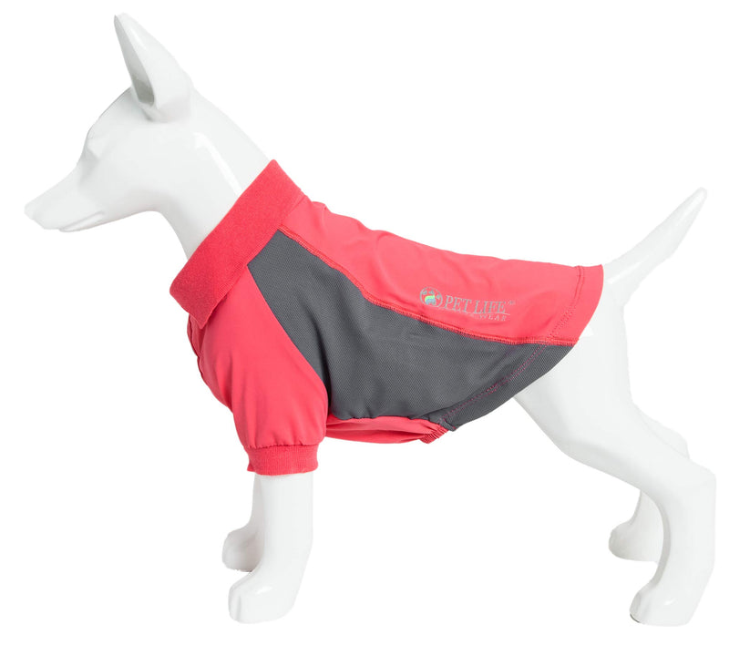 [Australia] - Pet Life Active 'Barko Pawlo' Relax-Stretch Wick-Proof Performance Dog Polo T-Shirt Small Red 