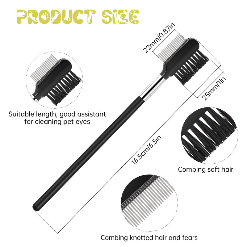 Tear stain removal comb, 4-piece double-sided eye comb for pets, tear comb for dogs, multifunctional grooming comb for removing crusty mucus and fleas - PawsPlanet Australia
