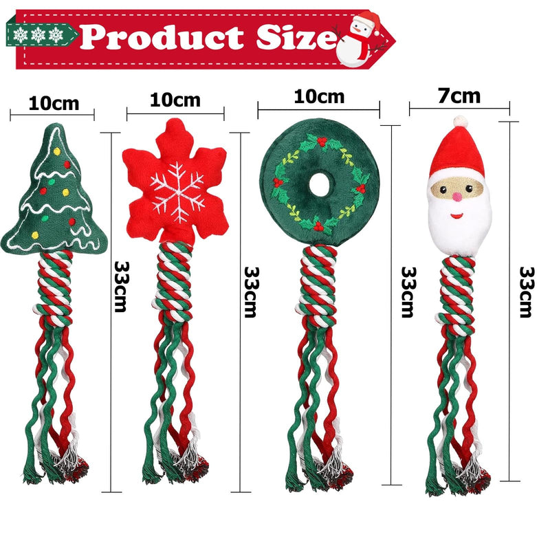 ASSUGO Christmas dog toys, pack of 4 dog toys Christmas, dog toys squeaky interesting, dog toys suitable as gifts for dogs - PawsPlanet Australia