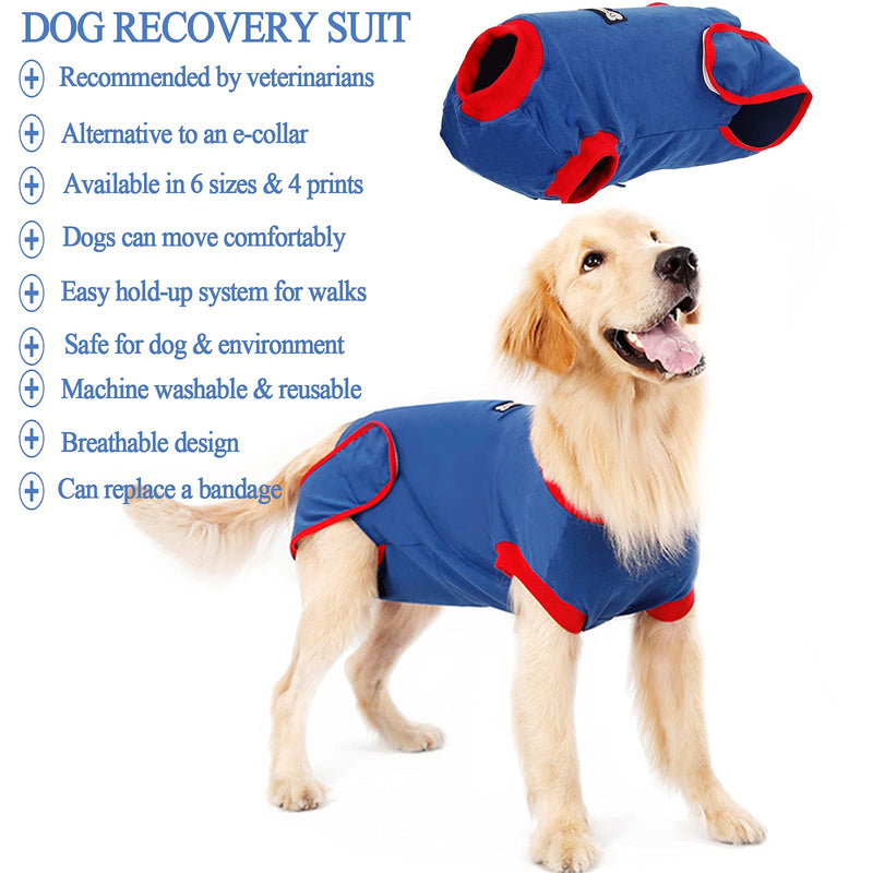 Recovery Suit for Dogs After Surgery, Dog Recovery Suit for Male Female Abdominal Wounds or Skin Diseases, E-Collar Alternative Breathable Dog Surgery Recovery Suit for Anti Licking Wounds(XS Blue） XS - PawsPlanet Australia