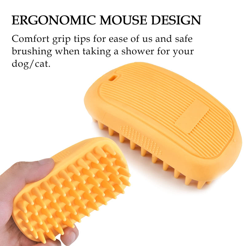 Silicone dog grooming brush pet shampoo bath brush anti skid soothing massage rubber comb bath dog brush - PawsPlanet Australia