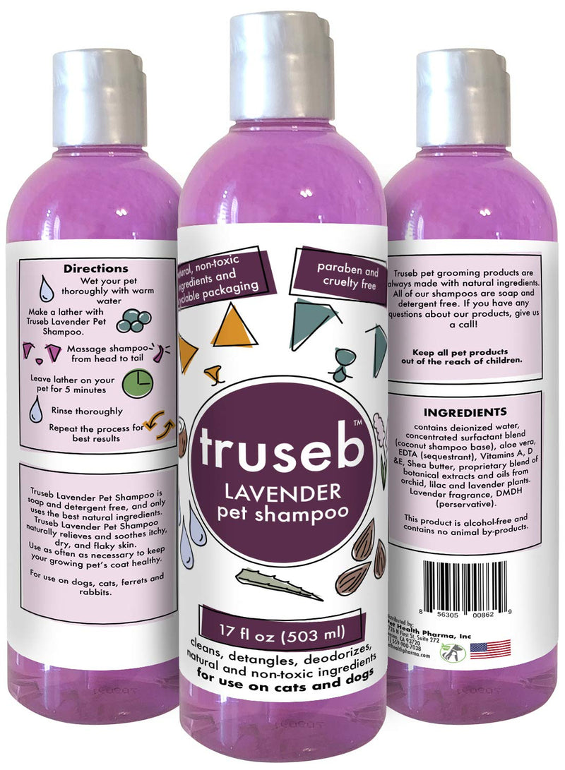 [Australia] - All Natural Pet Shea Butter Oatmeal Lavender Shampoo +Conditioner for Dogs, Cats & Small Animals -Hypoallergenic and Soap Free Blend with Aloe & Vitamins for itchy, dry, flaky and Sensitive Skin- 17oz 