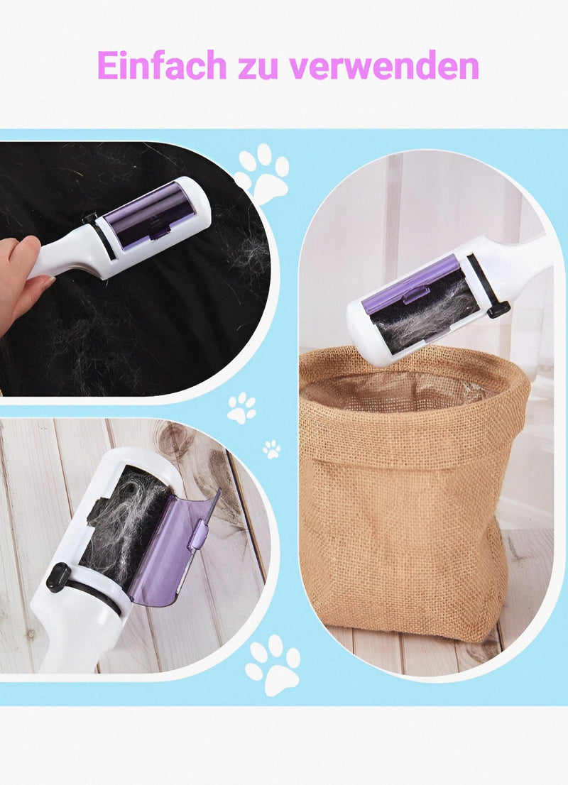 GOUTAHA 2in1 | Pet hair remover | Lint roller, lint roller for animal hair with lint razor, reusable, self-cleaning cat hair remover, dog hair removal from sofa, clothes, car, carpet - PawsPlanet Australia