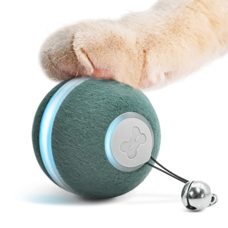 Cheerble 3 Interactive Modes Interactive Cat Toy Self-Employment, Automatic Cat Toy Ball for Cat, Cat Toy Interactive Self-Rotating with Lights and Bell, Green - PawsPlanet Australia