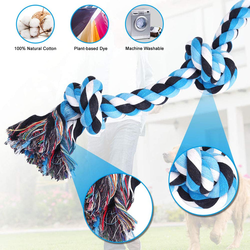 Hipat Dog Rope Toy for Aggressive Chewers, Super Large(35 Inch, 1.6 Pounds, 5 Knots) Durable Cotton Rope Toy for Large Powerful Breed Dog, Tough Tug of War Rope Toy for Chewing and Teething Cleaning - PawsPlanet Australia