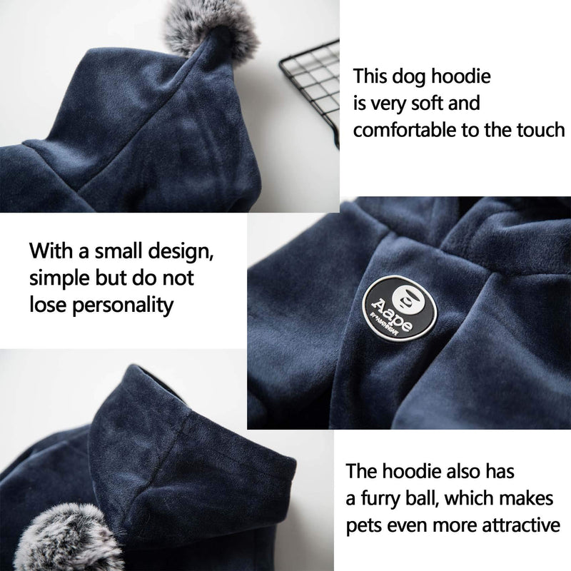 YAODHAOD Dog Hoodie, Winter Soft Flannel Dog Pullover Sweatshirts Coat for Puppy Small Medium Dogs Clothes Apparel Gray - PawsPlanet Australia