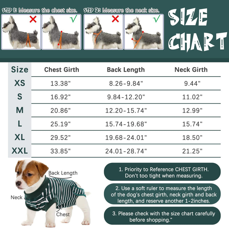 Hjyokuso Dog Surgical Suit Male Female Cone E-Collar Alternative Pet Surgical Suit Postoperative Abdominal Wounds Prevent Licking(Green,XXL) Green - PawsPlanet Australia