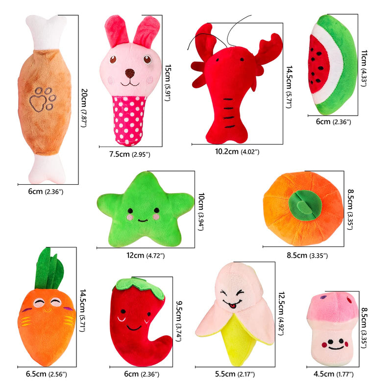 Glaublieb Pack of 10 Dog Toys Squeaky Cute Soft Plush Toys Interactive Toys for Small and Medium Dogs to Relieve Boredom, up to 12 kg - PawsPlanet Australia