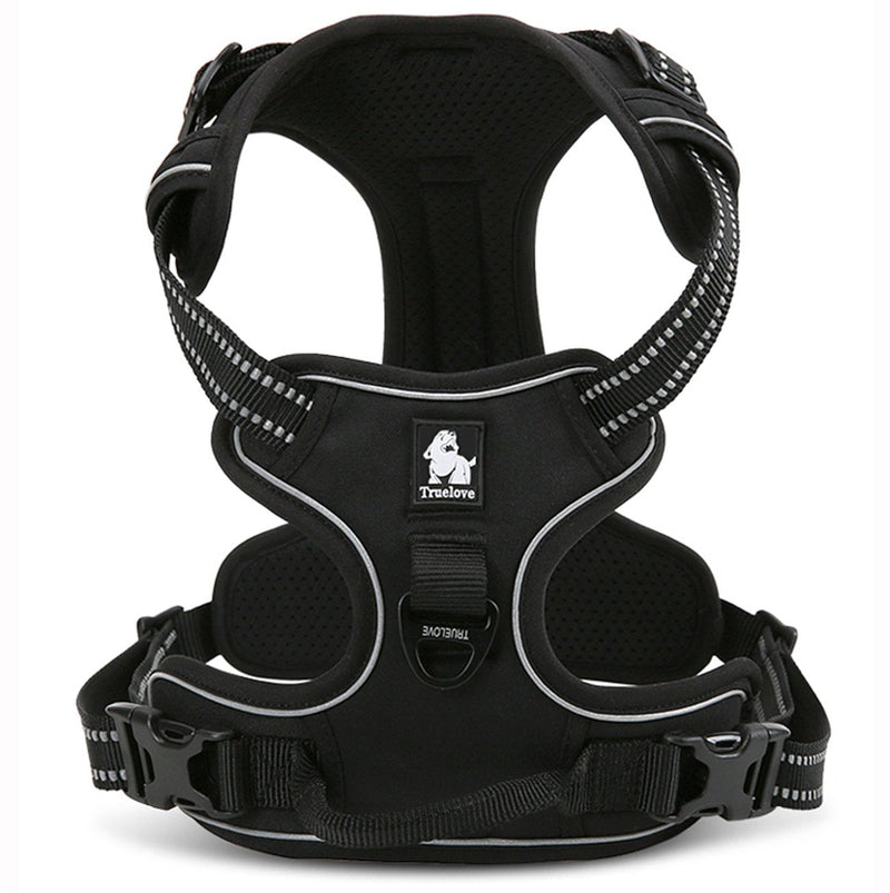 TrueLove Dog Harness TLH5651 No-pull Reflective Stitching Ensure Night Visibility, Outdoor Adventure Big Dog Harness Perfect Match Puppy Vest (Black,XS) Black XS - PawsPlanet Australia