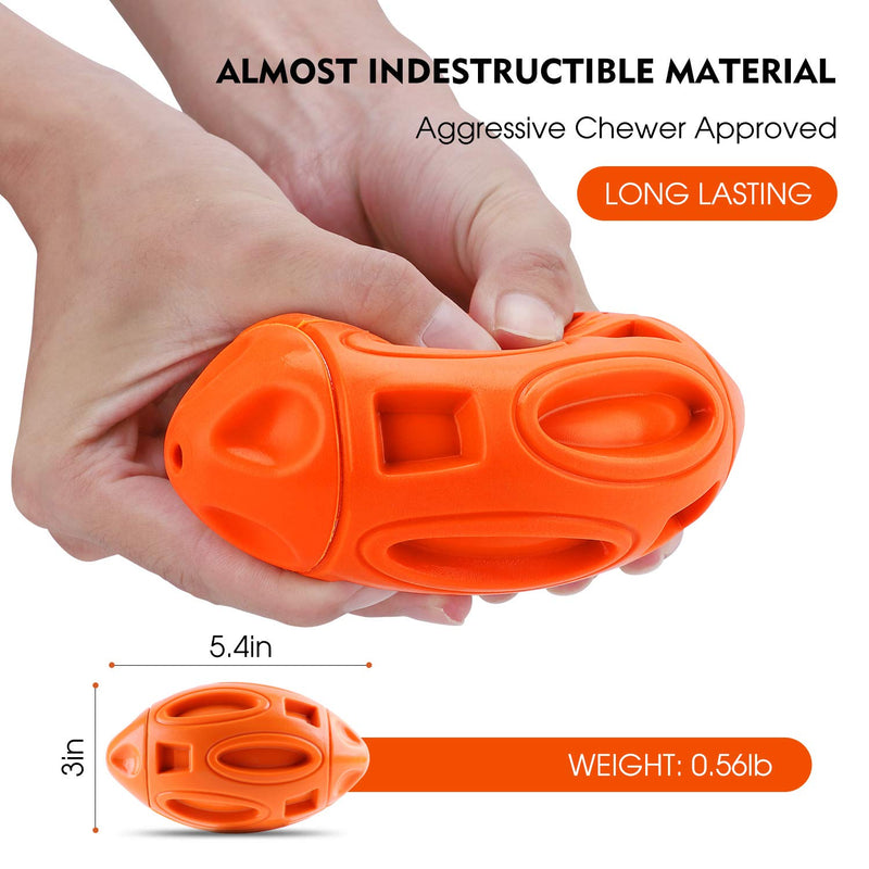 Apasiri Dog Toy Dog Chew Toy Durable Tough Ball Squeaky Dog Toys Almost Indestructible for Large Dogs Training Rubber Teething Toys Dog Great Gift for Dogs (Orange) Small & Medium Orange Beef Flavor - PawsPlanet Australia