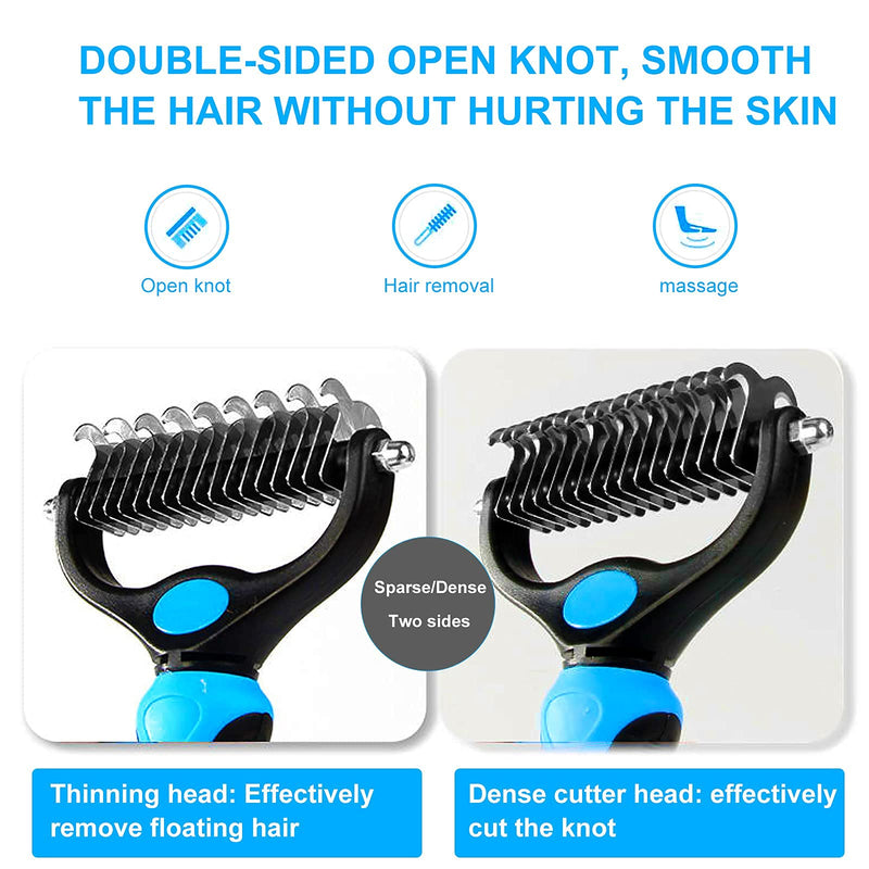 JJW Undercoat Brush Premium Dog Brush & Cat Brush Undercoat Brush for Dogs & Cats, de-matting curry comb for dogs and cats with medium to long hair. (Pet Comb) Pet Comb - PawsPlanet Australia