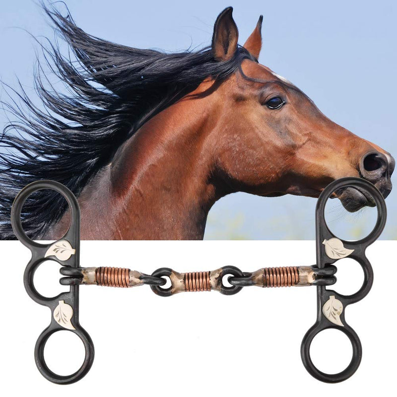 HEEPDD Snaffle Western Stainless Steel Black Snaffle Bit Training Stiff-Bit Copper Wire Wrapped Mouth - PawsPlanet Australia