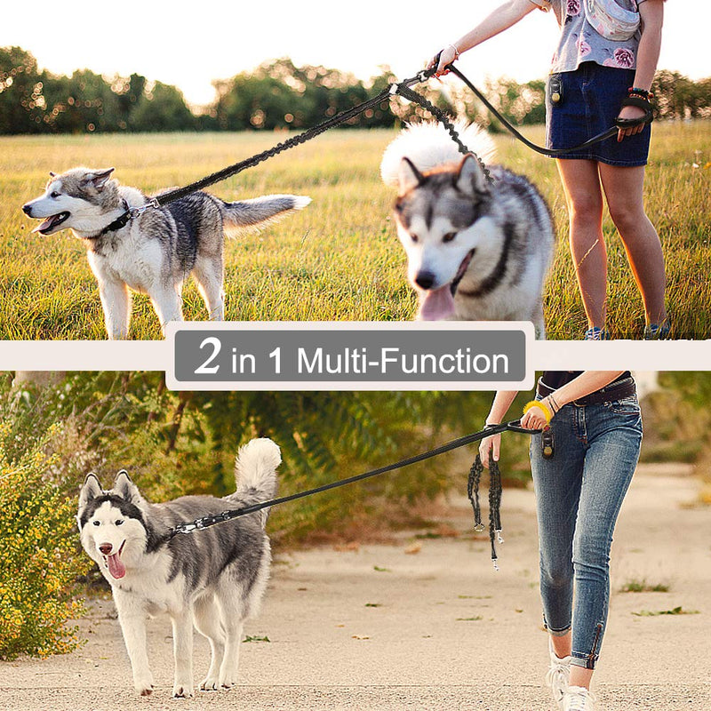 [Australia] - WuliC Dual Dog Leash, Double Dog Leash, 360° Swivel No Tangle & Soft Handle Walking Leash for 2 Dogs with Training Clicker 