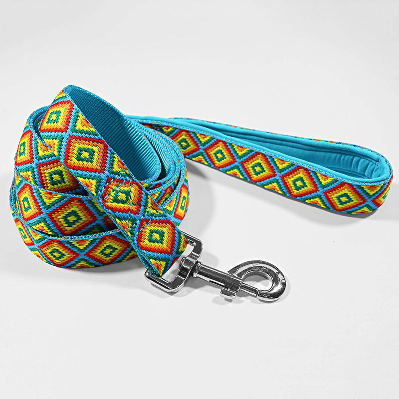 [Australia] - 6ft Strong Dog Leash in Floral Pattern,Heavy Duty Nylon Webbing Leashes for Large Dogs or Medium Dogs,New Pet Gift,Durable Puppy Training Lead Tribal 