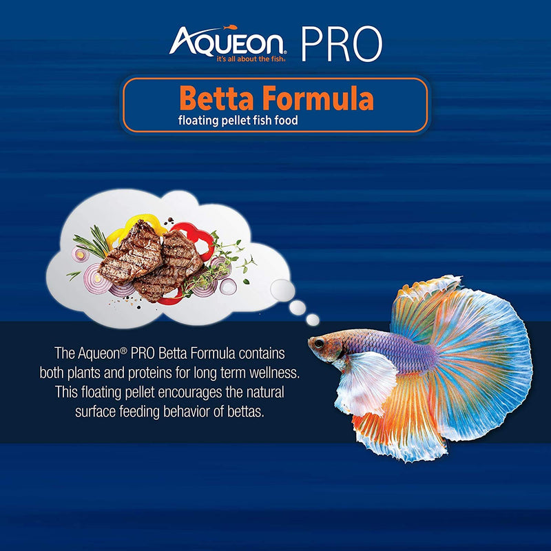 Aqueon 2 Pack of PRO Betta Formula Floating Pellet Fish Food, 1.4 Ounces Each - PawsPlanet Australia