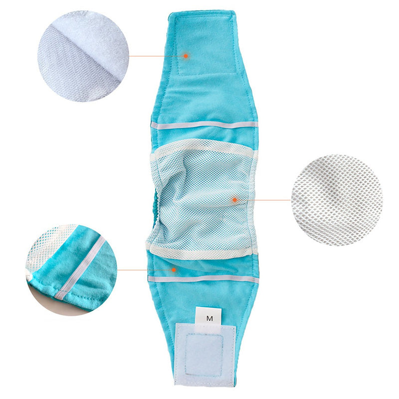 [Australia] - UHeng 4 PCS Reusable Wrap Diapers for Male Dogs, Washable Puppy Belly Band 