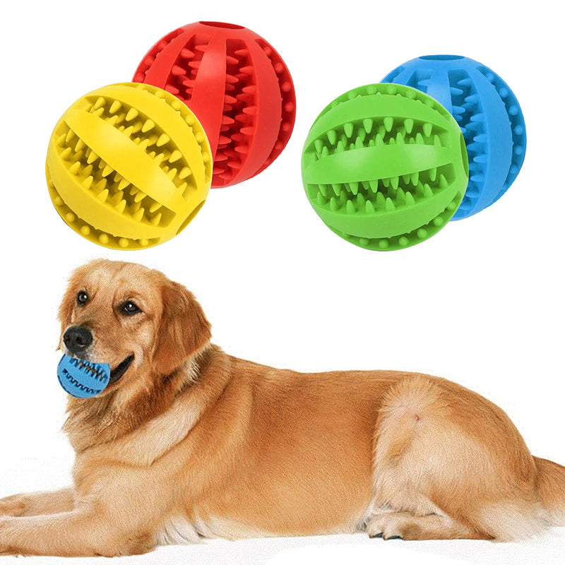 Forreen Dog Toy Ball, Pack of 4 Dog Ball, Robust Dog Ball, Natural Rubber, Puppy Toy, Puppy Intelligence Ball, Non-Toxic, Bite-Resistant for Teeth Cleaning - PawsPlanet Australia
