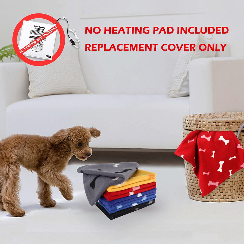 Rest-Eazzzy Pet Heating Pad Indoor, Dog Heating Pad Mat with Removable Cover, with 5-Level Timer 5-Level Temperature, Electric Pet Warming Mat for Cat Dog Automatic Power-Off (18" X 18") a bone black - PawsPlanet Australia