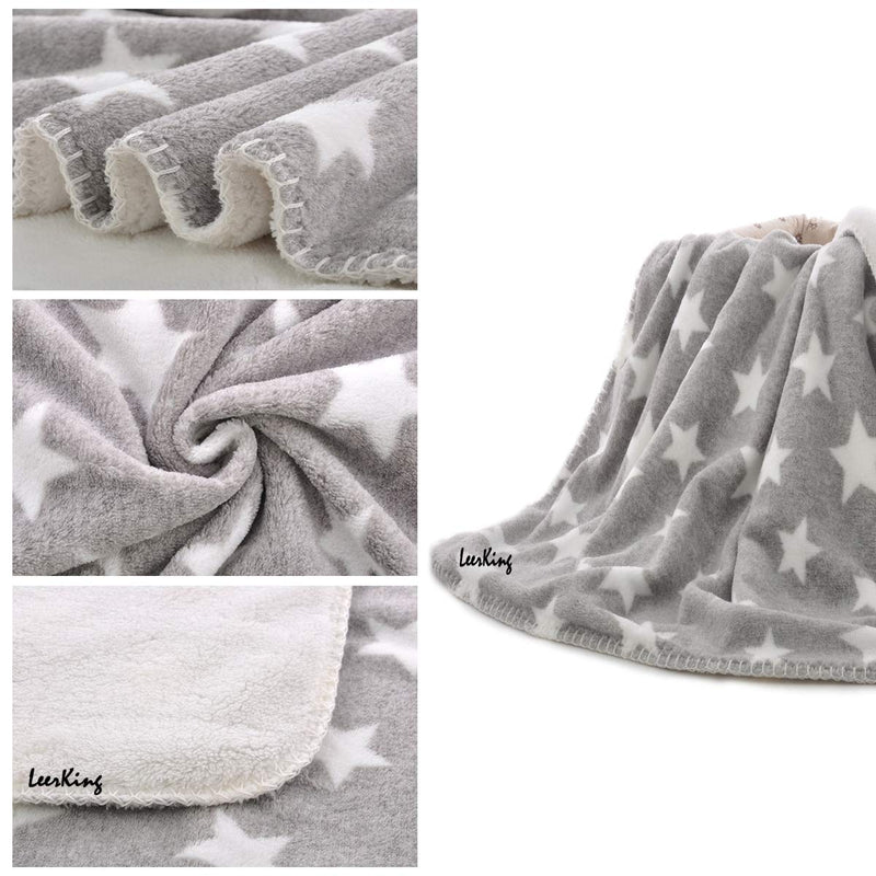 [Australia] - Prima Dog Puppy Blanket Double Layer Micro Fleece Plush Pet Cat Warm Bed Cover Cushion Mat 30" x 40"/ 40" x 60" Two Sizes Medium Grey 