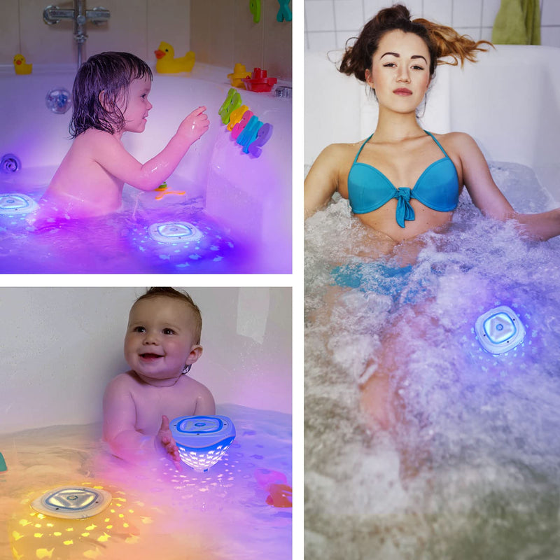 Bathtub Disco Light Waterproof Led Bath Lights RGB Floating Underwater Disco Light for Bathing Time, Ponds, Pools Party - PawsPlanet Australia