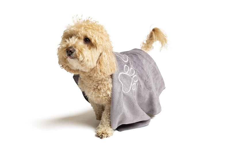 Dog Towel - Pet Drying Towel for Dogs and Cats - Soft, Absorbent, Quick Dry - Paw Print Microfiber Puppy Towel and Cat Towel for Bath, Bathing, Pool, Beach, Rain - Grooming Supplies & Car Accessories - PawsPlanet Australia