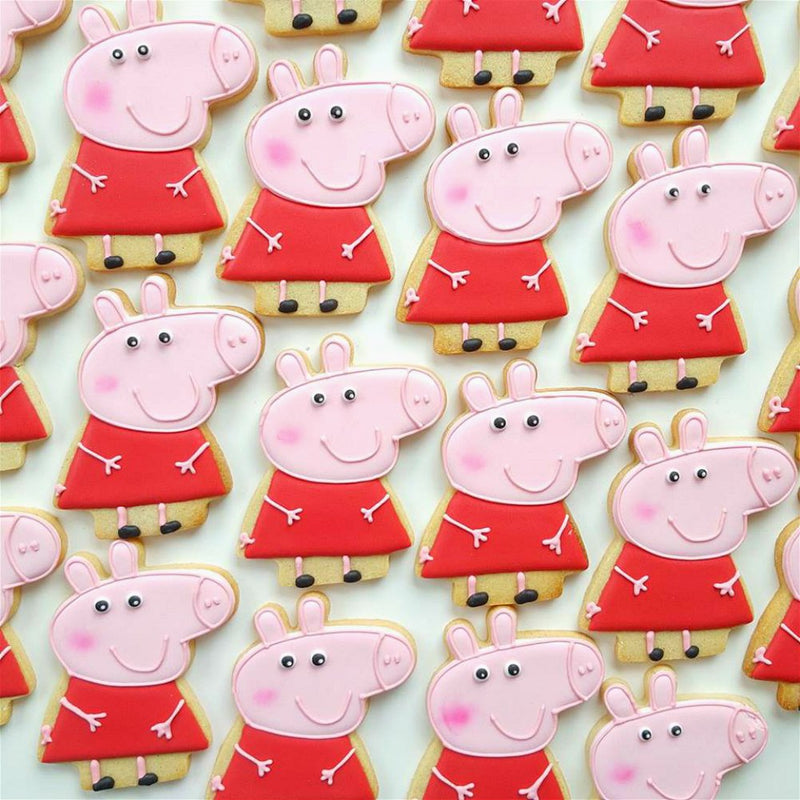 YUHAO Pepp Pig Cookie Cutters Set for Kids - 8 PCS - Pepp Pig, George Pig, Daddy Pig, Mummy Pig, Pig Head, Sun, Umbrella and Message Board - Stainless Steel - PawsPlanet Australia