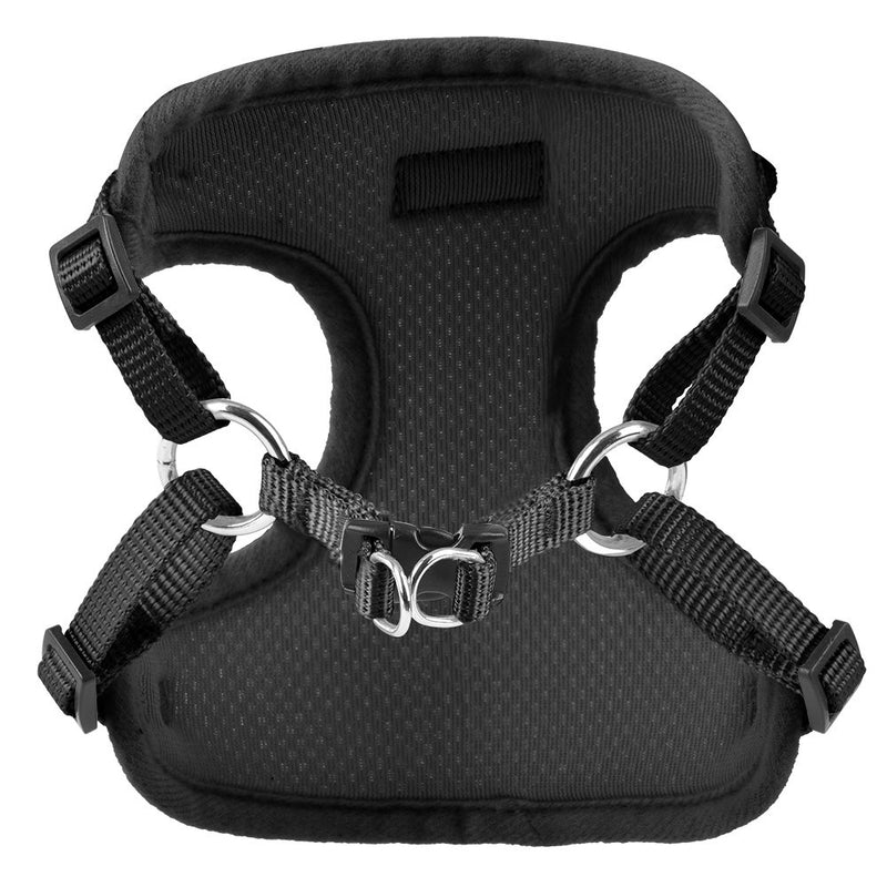 [Australia] - PUPTECK Harness for Small Dogs - Leash Set Adjustable Soft Mesh Pet Vest for Walking Black X-Small 