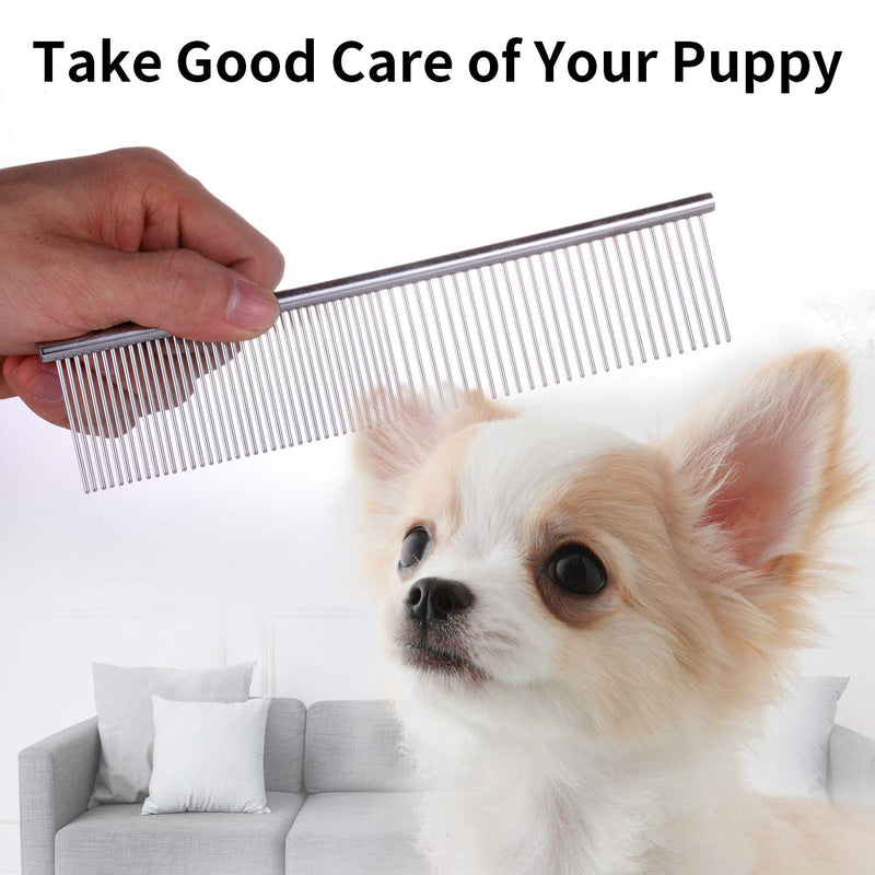 [Australia] - KABUDA 3 Pack Pet Comb, Chrome Electroplating Steel Combs in 3 Sizes (19 x 3 cm, 19 x 4 cm, 19 x 5 cm) for Dogs, Cats, and Other Pets with Different Lengths of Hair (Pack of 3) 