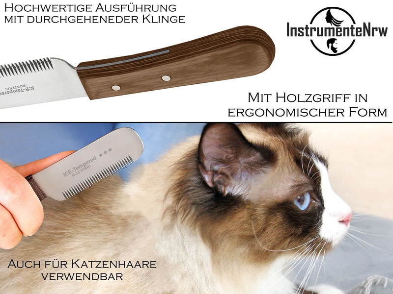 Trimming knife set for dogs and cats with fine and medium teeth, 2-piece grooming comb for dog fur, undercoat, fur knife, dog scissors, stainless steel knife, brand quality for long hair and short hair - PawsPlanet Australia