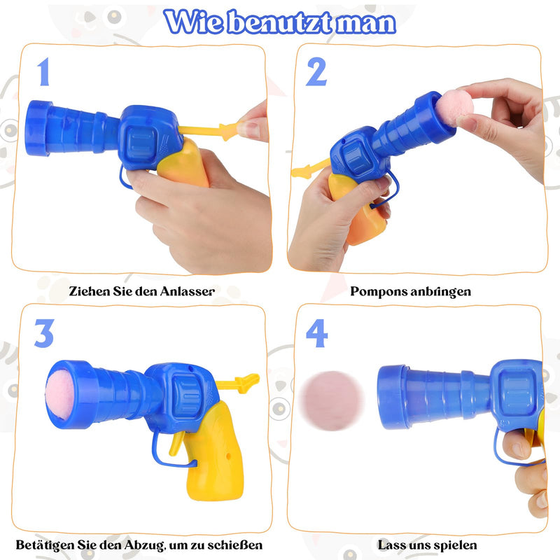 Fanshiontide Cat Toy Interactive Launch Training Cat Toy Balls with 1 Launcher and 100 Balls Funny Mini Plush Ball for Cats Dogs Pet Playing Exercises Hunting Training - PawsPlanet Australia