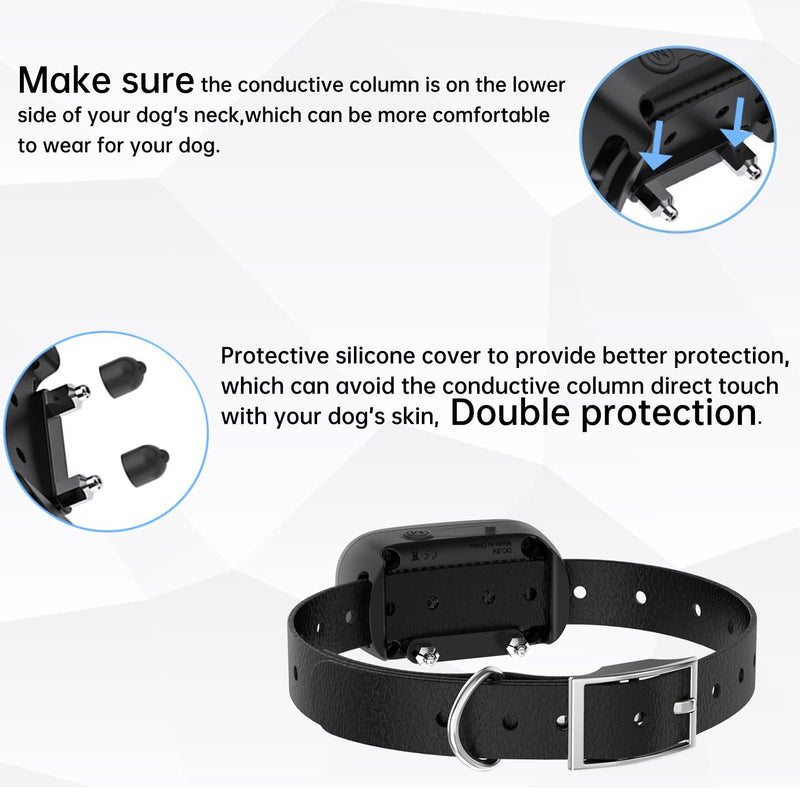 Bark Collar for Dogs, Pedono Automatic Control 200A Intelligent Barking Detection IPX7 Water-Resistant with 7 Levels Adjustable Sensitivity and 8 Levels Static Shock for Small Medium Large Pet Dogs PVC-Black - PawsPlanet Australia
