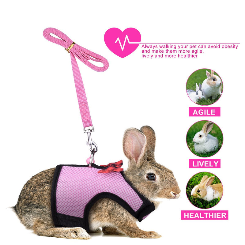Rabbit Kitten Harness Cat Leash - Bunny Soft Nylon,Running,Walking Jogging Harness Leash with Safe Bell for Ferret and Other Small Pet Animals - PawsPlanet Australia