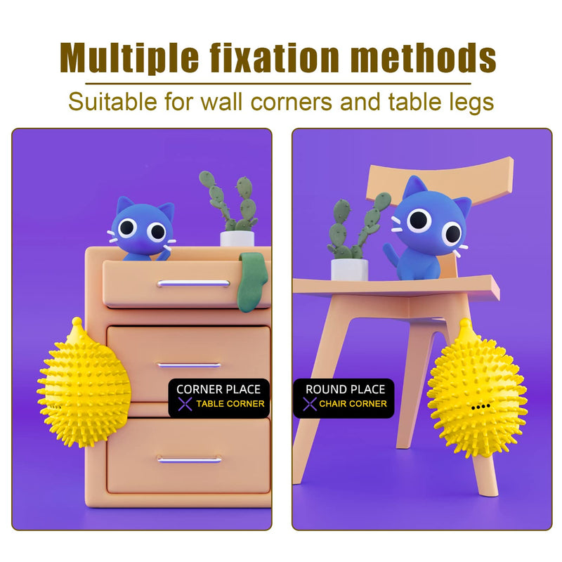 Cat Brush Wall Corner Massage Cat - Pet Accessories Cat Corner Scratching Animal Scratching and Rubbing Device Cat Toy Self Groomer Massage Corner Creative Styling Small Hedgehog Look Yellow - PawsPlanet Australia