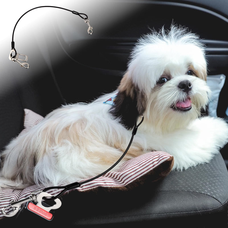 Volumoon Pack of 2 dog safety harnesses for cars, bite-resistant dog leash made of steel wire with car universal plug, dog seat belt, car harness for dogs, cats, pets (60 cm), 60 cm - PawsPlanet Australia