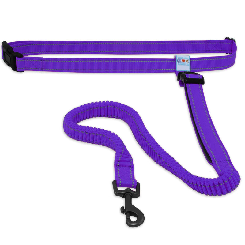 [Australia] - Pawtitas Reflective Running Dog Leash Hands Free with Adjustable Waist Belt for Dog Training | Dog Running Leash Hands Free | Running Belt Leash for Medium Dog & Large Dog - Dog Running Leash Purple 