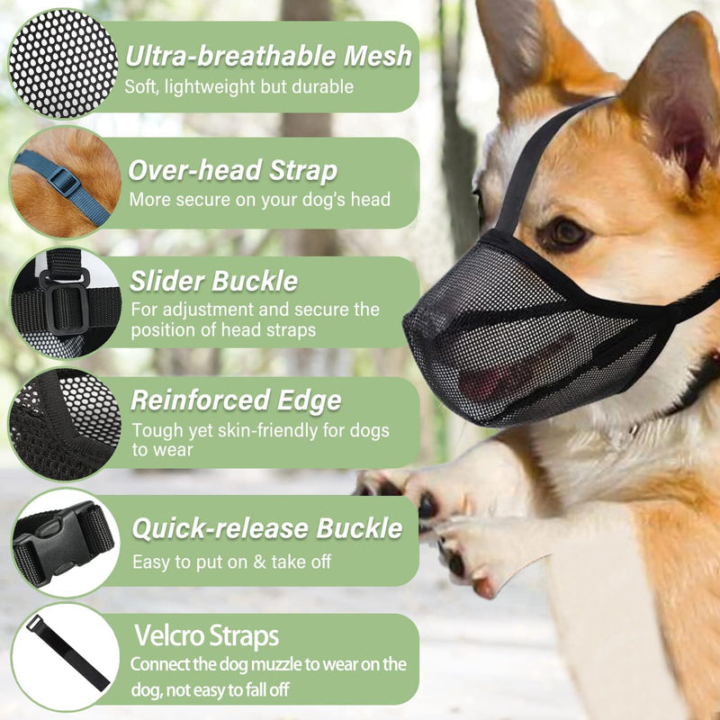 Muzzle for Large Dogs, Muzzle for Medium Dogs with Velcro Fastener, Breathable Pet Mask Dog Training, Muzzle for Small Medium Large Dogs (M) M - PawsPlanet Australia