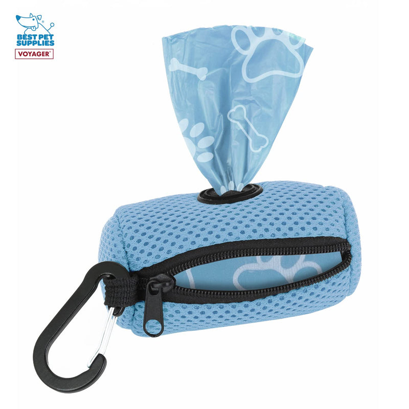 Voyager Step-In Air Dog Harness for Small and Medium Dogs – All Weather Mesh Step in Vest Harness Leash Waste Bag Dispenser by Best Pet Supplies (Dispenser \w 15 Bags) Baby Blue Dispenser - PawsPlanet Australia