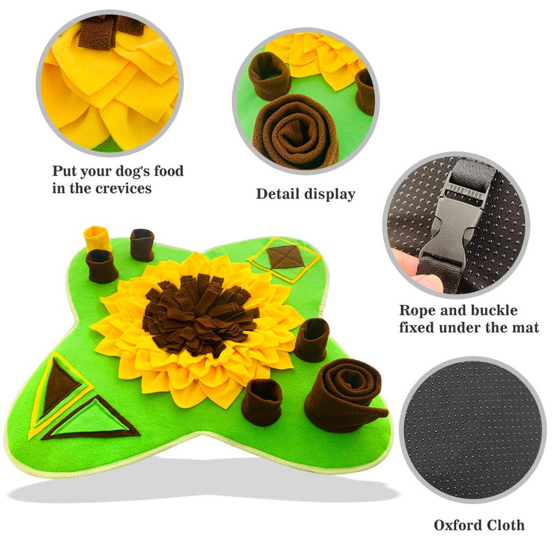 PetFun Dog Snuffle Mat for Feeding, Hunting, Foraging, Dogs Nosework Training Smell Toys-Treat Interactive Puzzle Dispenser, Slow Feeder Mat & Feed Game- Machine Washable Yellow - PawsPlanet Australia