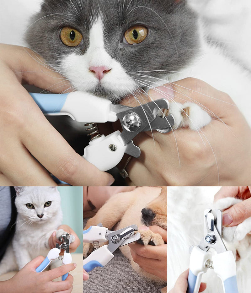 piece dog nail clipper, dog nail file, cat claw cutter, claw scissors for cats, nail scissors for cats, equipped with 1 nail file, for trimming pet claws (blue). - PawsPlanet Australia