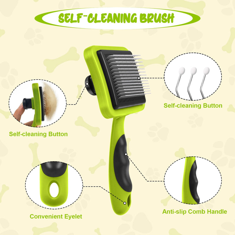 Adiwo Pet Grooming Brush, 4 in 1 Pet Massage Kit Round Head Steel Pet Dog Brush Cat Brush Professional Cat Brush Claw Trimmer for Dogs and Cats with Long or Short Hair - PawsPlanet Australia