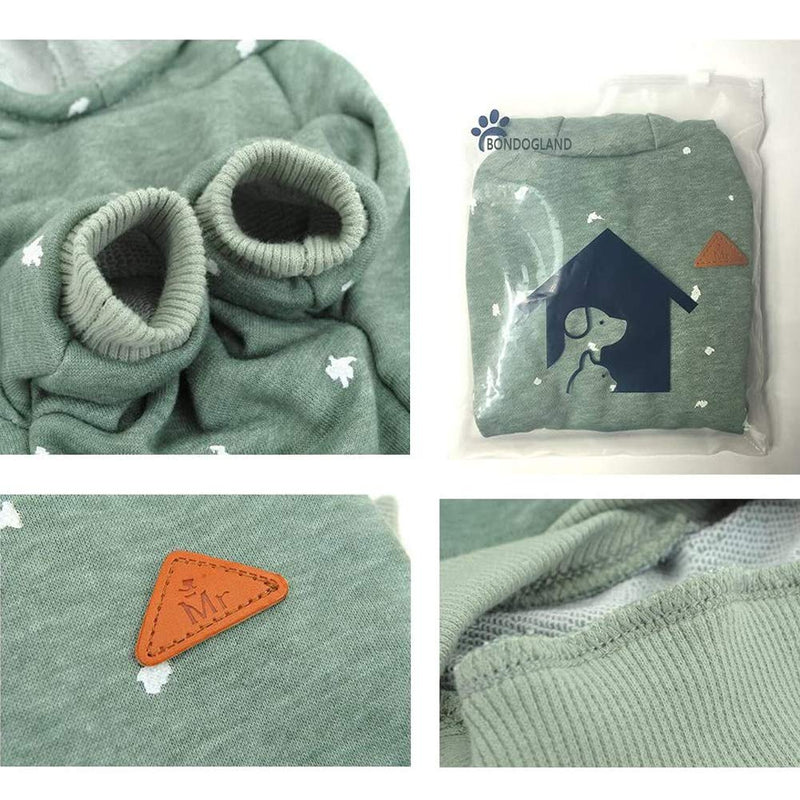 [Australia] - BONDOGLAND Dog Hoodies Pet Jumpsuit Kitty Clothes Puppy Pjs Sweater Tracksuit for Small Dogs Cat S(Chest11.8"-13.77", 2.5-4 lb) 