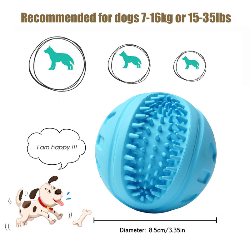 bbruriy Interactive High Elasticity Squeaky Dog Toy Ball Indestructible Natural Rubber Bite Resistant Molar Teeth Cleaning Dog Chew Toy for Small,Medium,Large Dogs Aggressive Chewers Blue - PawsPlanet Australia