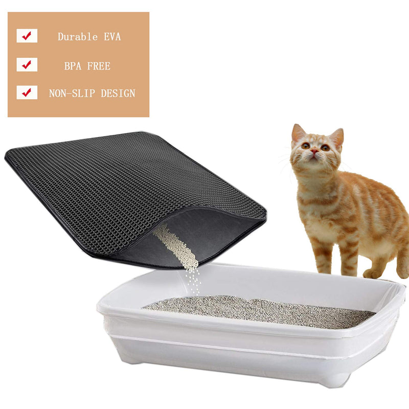 FXxswey Cat Litter Mat Litter Trapping Mat, Honeycomb Double Layer Design Waterproof Urine Proof Trapper Mat for Litter Boxes, Easy Clean Scatter Control (20" X 16" Inch) 20" X 16" Inch - PawsPlanet Australia