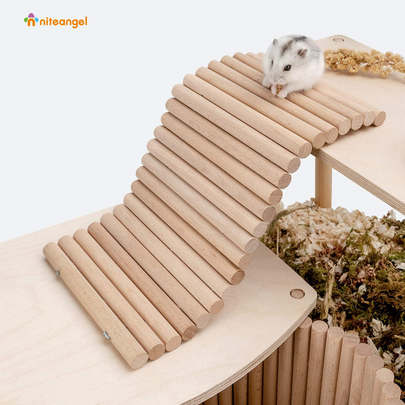Niteangel Hamster Climbing Ladder Wooden Suspension Bridge for Guinea Pigs Rats Hedgehog Gerbils Mouse Sugar Glider and Other Small Animals 11.4" x 5.9" - PawsPlanet Australia