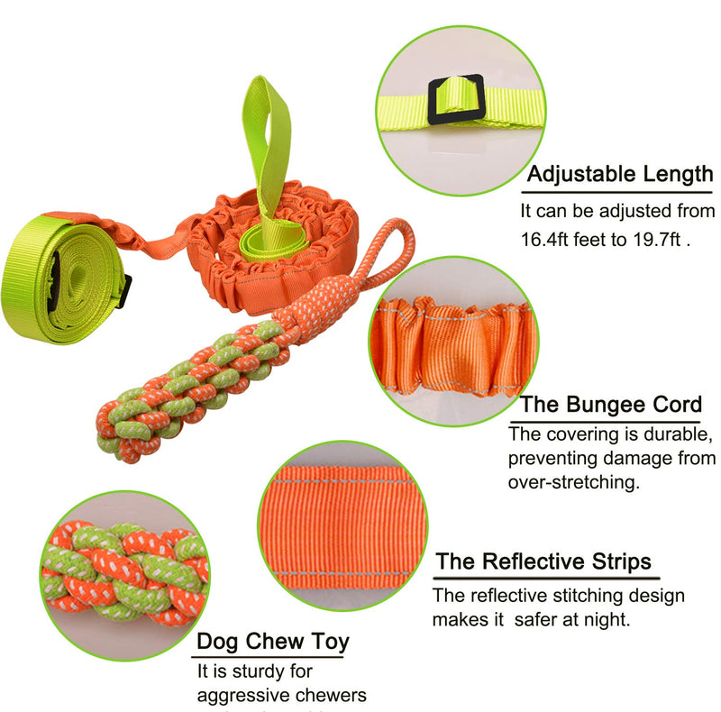 [Australia] - Outdoor Hanging Bungee Dog Tug Toy,Interactive Tug-of-War Game for Pitbull & Small to Large Dogs,Durable Tugger to Exercise and Fun Solo Play with a Indestructible Rope Chew Toy Green 