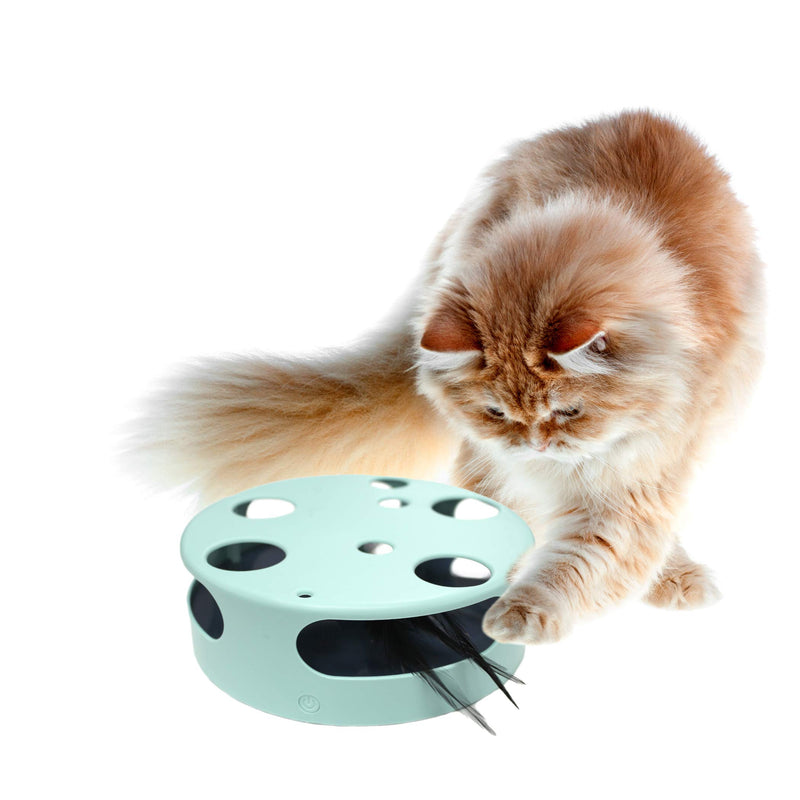 [Australia] - Pets First CAT TOYS Interactive Toys For Cats. Cat Ball Bell Toy|Electric Smart Spinning Feather Cat Toy|Punching Ball Scratching Cat Board| Cat Scratcher Spinning Mouse Toy Exercise for Cats/Kitten Electric Feather Spinning Cat Toy 